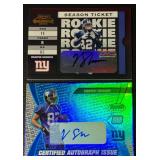 Visanthe Shiancoe 2-Card New York Giants/Minnesota Vikings Rookie Auto Football Card Lot