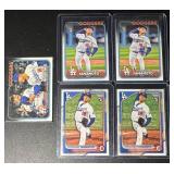 Yoshinobu Yamamoto 5-Card Rookie Los Angeles Dodgers Baseball Card Lot