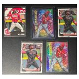Elly De La Cruz 5-Card Cincinnati Reds MLB Rookie Baseball Card Lot