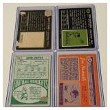 Vintage Football Star Quarterbacks 4 Card Lot - 1968 Bartt Starr / Johnny Unitas, 1968 Len Dawson, 1970 Joe Namath