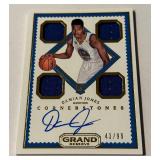 Damian Jones RC Auto Quad Patch 2016-17 Grand Reserve Cornerstones #130 Numbered 43/99 Rookie Basketball Card