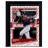 Mookie Betts /75 Bookend 75/75 SP 2020 Donruss Fire #77 Baseball Card