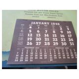 1948 Calendar Edin Motor Sales, Hinckley, MN