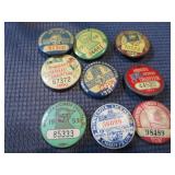 Nine Chauffeur Buttons 1940-50