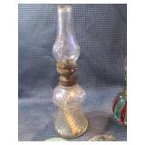 Mini Kerosene Lamps with Blue, Bobeches