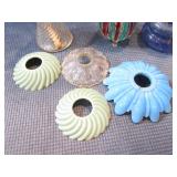 Mini Kerosene Lamps with Blue, Bobeches