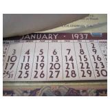 Sunshine Biscuit 1937 Calendar, Salesman Sample 1950
