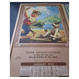 Sunshine Biscuit 1937 Calendar, Salesman Sample 1950