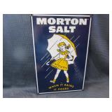 Vintage Porcelain Morton Salt Sign