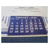 1946 Calendars, Stanchfield & Cambridge
