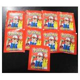 1999 Topps Merlin Pokemon Unopened Sticker Packs | 9 Packs of 6 Stickers