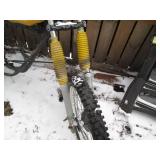 Metal dirt bike frame with shocks, ...