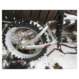 Metal dirt bike frame with shocks, ...