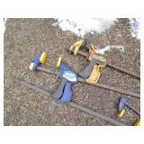 Trio of 36in quick grip bar clamps...