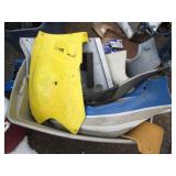 Large tote containing misc motorcyc...