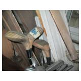 2 Sets of golf clubs, one has wood ...