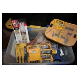 Ziploc storage tote with Dewalt tou...