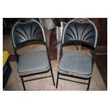 Pair of metal framed folding chairs...