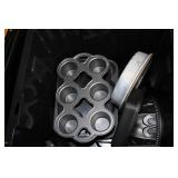 Large tote of heavy duty bakeware a...