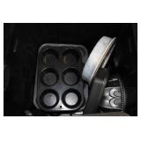 Large tote of heavy duty bakeware a...