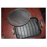 Large tote of heavy duty bakeware a...