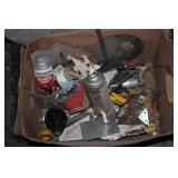 Box of misc hand tools, hardware an...