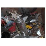 Box of misc hand tools, hardware an...