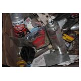 Box of misc hand tools, hardware an...