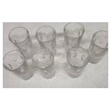 Crystal Cut Highball Glasses - Piece Diamond-Cut Clear Glassware Set