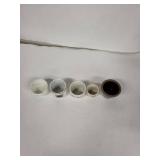 Egg Cups - Vintage (Lot of 5) - Hollóházi Hungary, Porsgrund Norway, Kurashiki Japan