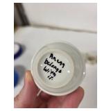 Egg Cups - Vintage (Lot of 5) - Hollóházi Hungary, Porsgrund Norway, Kurashiki Japan