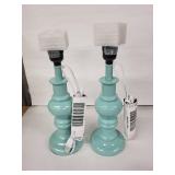 Mint Green Ceramic Baluster Table Lamps (Lot of 2)