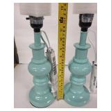 Mint Green Ceramic Baluster Table Lamps (Lot of 2)