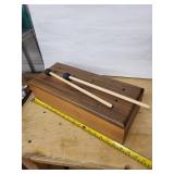Vintage Wooden Box Percussion Instrument with Two Mallets