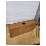 Vintage Wooden Box Percussion Instrument with Two Mallets