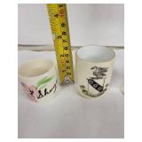 Vintage Egg Cups - Assorted Ceramic Set of 6 with Church Crest & Portuguese Motifs