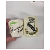 Vintage Egg Cups - Assorted Ceramic Set of 6 with Church Crest & Portuguese Motifs