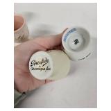 Vintage Egg Cups - Assorted Ceramic Set of 6 with Church Crest & Portuguese Motifs