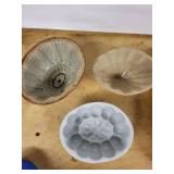 Antique Stoneware Jelly Molds - Pudding Molds (6-Cavity Tray)