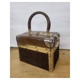 Rosenfeld Travel Jewelry Case - Made in Italy, Snakeskin Brown, Gold Hardware