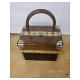 Rosenfeld Travel Jewelry Case - Made in Italy, Snakeskin Brown, Gold Hardware