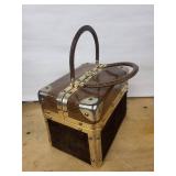Rosenfeld Travel Jewelry Case - Made in Italy, Snakeskin Brown, Gold Hardware