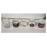 Vintage Travel Egg Cups - Mazatlan, New Ulm & Ginger Designs (Lot of 5)