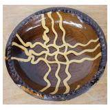 Charles Halling - Studio Pottery Bowl with Inlaid Yellow Network Pattern