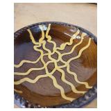 Charles Halling - Studio Pottery Bowl with Inlaid Yellow Network Pattern