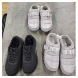 Chaco Gray Velcro Slip-On Shoes & Skechers Black Sneakers (Lot of 3)