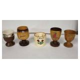 Egg Cups - Vintage Travel Set Genève, Callander, Puerto Rico (Lot of 5)