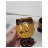 Egg Cups - Vintage Travel Set Genève, Callander, Puerto Rico (Lot of 5)