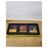 Daniel B. Lager Triptych Framed Mini-Paintings (3 Panels) - Signed
