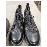 Dansko Grey Felt Slip-On Mules & Black Leather Lace-Up Boots - size 6